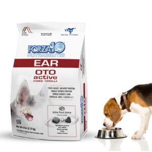 forza10 active line oto ear dog food, fish dry dog food for dog ear infection treatment and healthy ears for adult dogs (6 pounds)