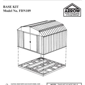 Arrow FDN109 Storage Shed with Floor Base Kit for 8'x8', 10'x8' & 10'x9' Arrow sheds