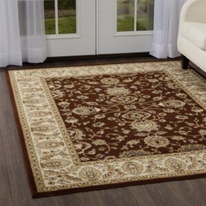 Home Dynamix Optimum Maoz Area Rug 7'8" x10'4", Traditional Floral Beige/Burgundy/Cream