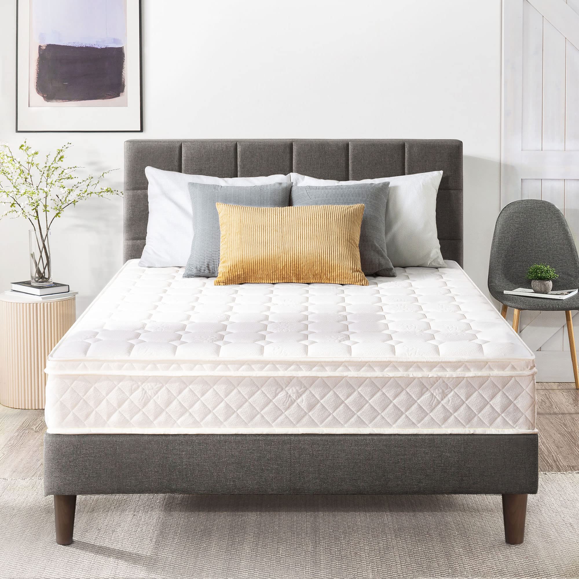 Best Price Mattress 10 Inch Euro-Top Pocket Spring-Mattress - Motion Isolation Individually Encased Pocket Springs, Comfort Foam-Top, CertiPUR-US Certified Foam, Twin