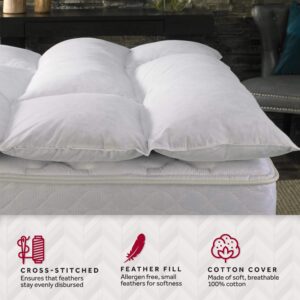 Marriott Featherbed - Soft, Plush Mattress Topper Filled with Allergen-Free Feathers - King