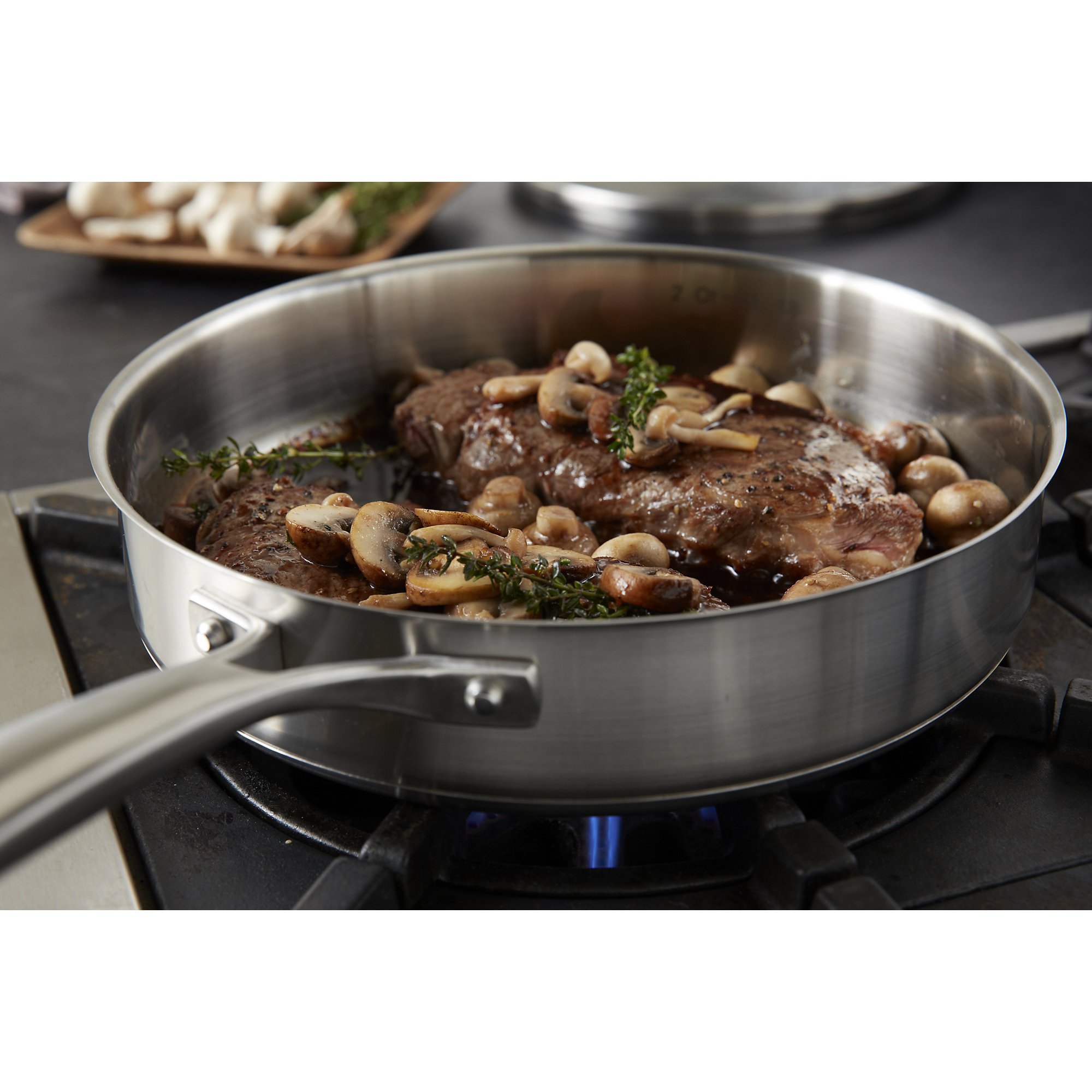 Calphalon Classic Stainless Steel Cookware Saute Pan, 3 Quart, Silver,2095189