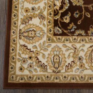 Home Dynamix Optimum Maoz Area Rug 7'8" x10'4", Traditional Floral Beige/Burgundy/Cream