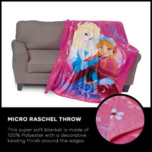 Northwest Frozen Micro Raschel Throw Blanket, 46" x 60", Loving Sisters