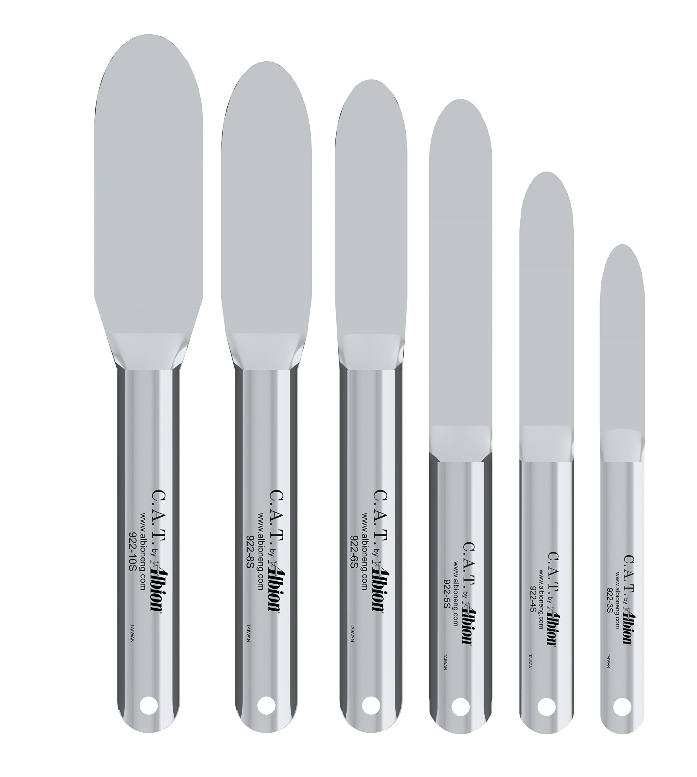 Albion Engineering Company 922-G01 C.A.T. Spatula Set, Stainless Steel, Pack of 6