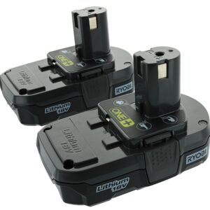 RYOBI P102 18V One+ Compact Lithium Ion Battery, 2 Pack