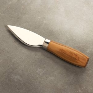 Berard 3-Piece Stainless Steel Cheese Knife Set with Olive Wood Handles (Hard Knife, Soft/Medium Knife and Cheese Fork)