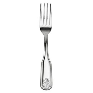 New Star Foodservice 58284 Shell Pattern, 18/0 Stainless Steel, Dinner Fork, 7.7-Inch, Set of 12