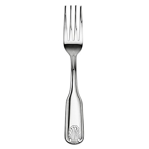 New Star Foodservice 58284 Shell Pattern, 18/0 Stainless Steel, Dinner Fork, 7.7-Inch, Set of 12