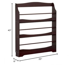 Guidecraft Expressions Espresso Bookrack - Kids Wooden Storage Bookshelf for School, Playroom and Bedroom Furniture