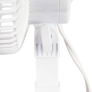 Hurricane Classic 6 Inch Clip Fan, 2 Speed Portable Mini Desk Personal Table Fan with Adjustable Tilt for Home Office, Stroller, and Travel, White