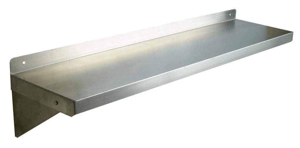 DMT Stainless Wall Shelf. 24" X 8" Deep. Made in USA. 16 Gauge 304/L Stainless Steel.