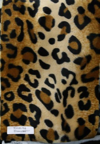 Velboa Animal Print Faux / Fake Fur Leopard Gold Fabric By the Yard by Fabric Drapery