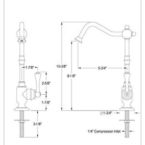 KINGSTON BRASS KS7398BL Vintage Cold Water Filtration Faucet, Brushed Nickel