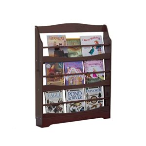 Guidecraft Expressions Espresso Bookrack - Kids Wooden Storage Bookshelf for School, Playroom and Bedroom Furniture