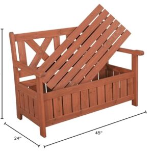 Leisure Season eisure Season SB6024 Wooden Backyard Brown-1 Piece-Patio, Balcony, Garden, Lawn, Park, Front Outdoor Bench with Storage