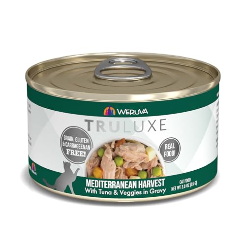 Weruva TruLuxe Cat Food, Mediterranean Harvest with Tuna Whole Meat & Veggies in Gravy, 3oz (Pack of 24)