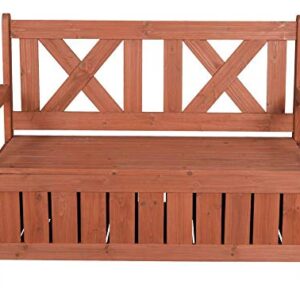 Leisure Season eisure Season SB6024 Wooden Backyard Brown-1 Piece-Patio, Balcony, Garden, Lawn, Park, Front Outdoor Bench with Storage