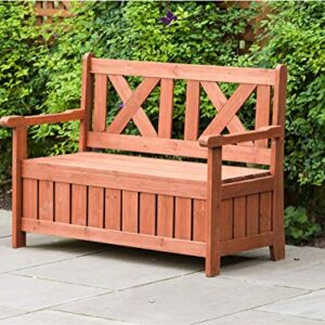 Leisure Season eisure Season SB6024 Wooden Backyard Brown-1 Piece-Patio, Balcony, Garden, Lawn, Park, Front Outdoor Bench with Storage