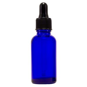 premium vials creative packaging solutions 1 oz (30 ml) blue boston round glass bottle w/dropper - pack of 12