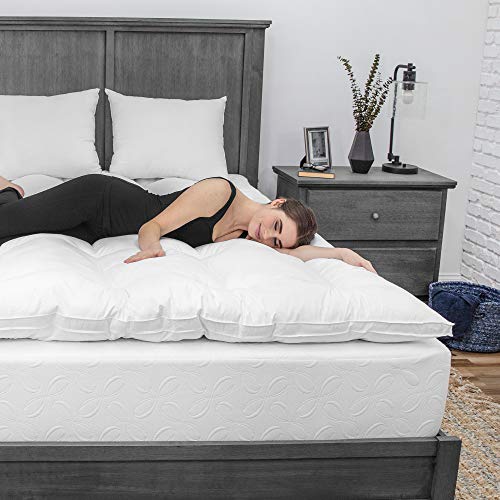 EcoPEDIC 2.5-Inch MemoryLOFT 100% Cotton Cover-Full Mattress Topper, White