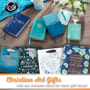 Christian Art Gifts Gift Bag with Tissue Paper: On Wings Like Eagles - Isaiah 40:31 Inspirational Bible Verse, Blue, Small