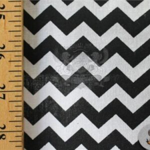 Polycotton Printed Fabric Small Chevron BLACK WHITE / 60" Wide/Sold by the yard