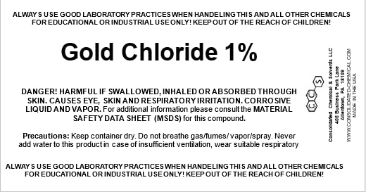 Gold Chloride 1% Solution 30ml Glass Vial