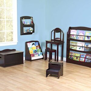 Guidecraft Expressions Espresso Bookrack - Kids Wooden Storage Bookshelf for School, Playroom and Bedroom Furniture