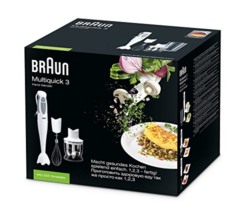 Braun MQ325 Hand Blender with Chopper and Whisk, 550 W (220 Volts - Not For American Voltage)