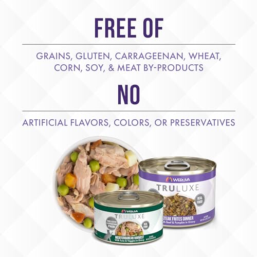 Weruva TruLuxe Cat Food, Mediterranean Harvest with Tuna Whole Meat & Veggies in Gravy, 3oz (Pack of 24)