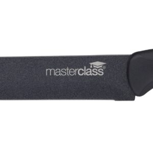 MasterClass Agudo 5-Piece Non-Stick Stainless Steel Knife Set and Magnetic Knife Block, Black