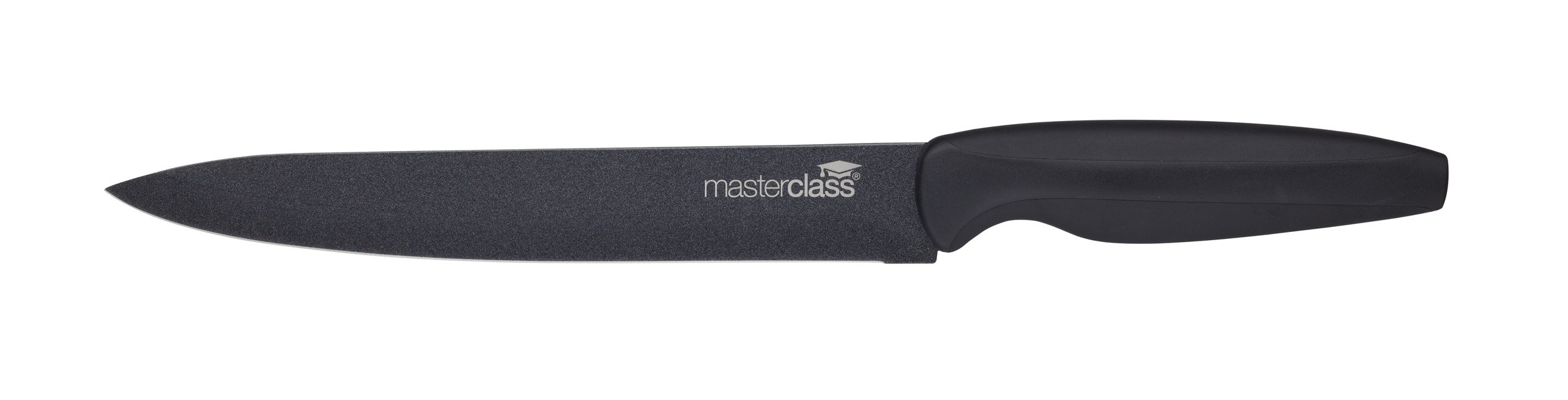 MasterClass Agudo 5-Piece Non-Stick Stainless Steel Knife Set and Magnetic Knife Block, Black