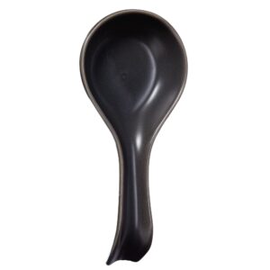 OGGI Ceramic Spoon Rest- Spoon Rest for Stove Top, Spoon Holder for Countertop, Kitchen Decor for Counter, Coffee Bar Accessories, Black