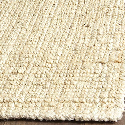 SAFAVIEH Natural Fiber Collection Area Rug - 9' Square, Ivory, Handmade Farmhouse Jute, Ideal for High Traffic Areas in Living Room, Bedroom (NF730A)