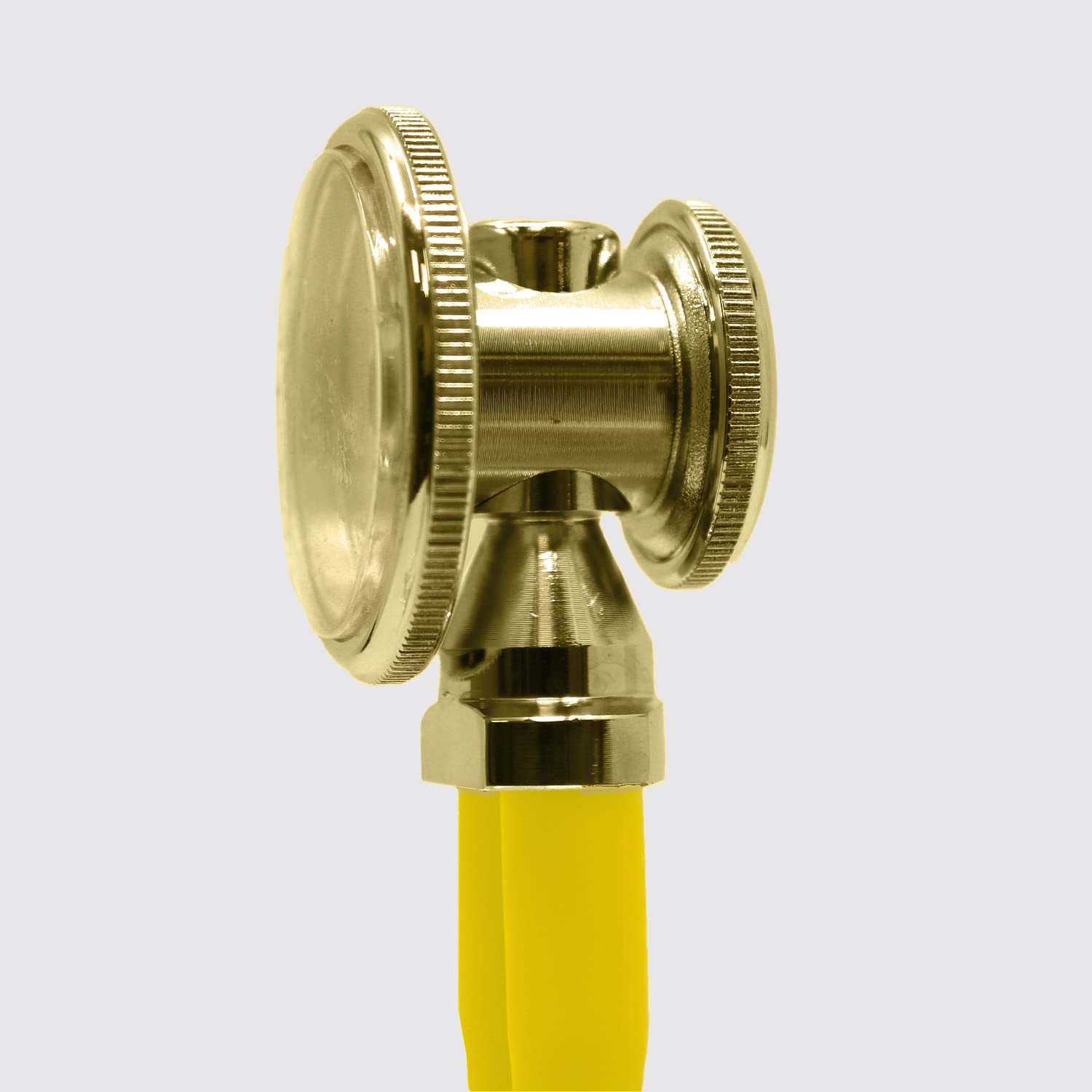 Dixie Ems Sprague-Rappaport Type Two Tube Stethoscope – Yellow with Plated Gold