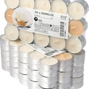 IKEA Home Decoration Sinnlig Scented Tealight, Vanilla Pleasure, Natural- 30 /Pack, Multicolor