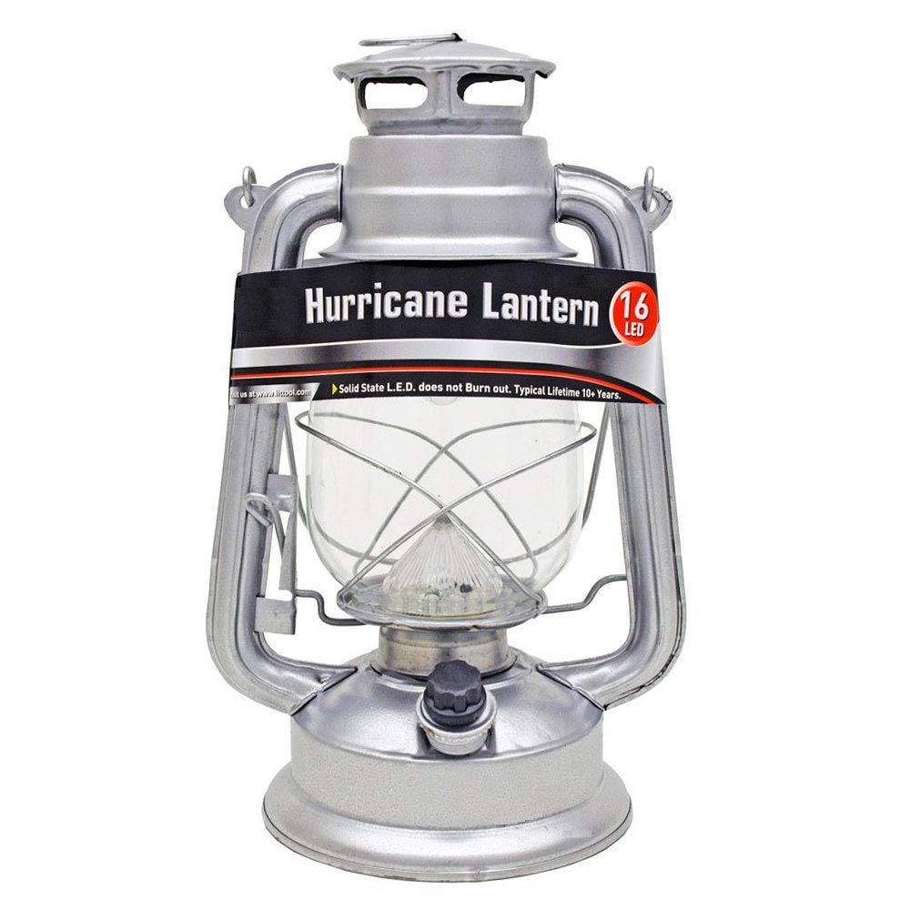 Emergency Hurricane Lantern 16 LED Dimmer Switch Camping Outdoor Lamp Home Silvr