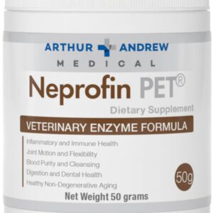 Arthur Andrew Medical, Neprofin PET, Veterinary Enzyme Formula, Household Pet Support for Pain-Free Living, Vegan, Non-GMO, 50g Tub