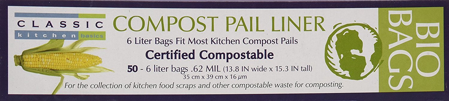 Culinary Accessories Cleaning Solutions 6 Liter Bio Bags Compost Pail Liners 50 count 223886