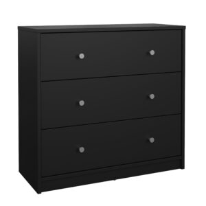 tvilum portland 3 drawer chest, black