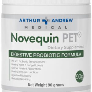 Arthur Andrew Medical, Novequin PET, Digestive Probiotic Formula for Pets, Prebiotics, Probiotics, and Enzymes, Non-GMO, 90 Grams (90 Servings)