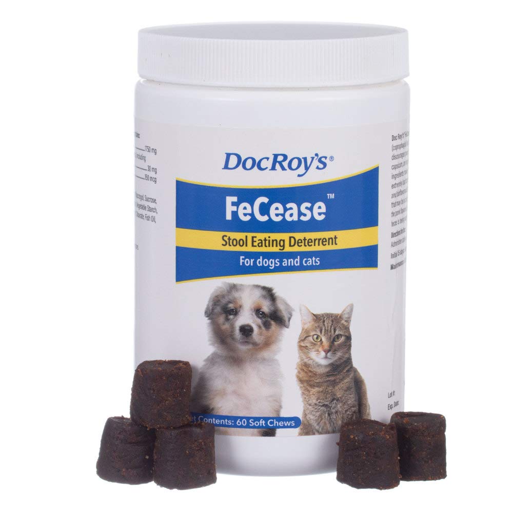 Revival Animal Health Doc Roy's FeCease- Stool Eating Deterrent- for Dogs & Cats- 60ct Soft Chews