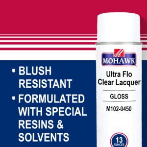 Mohawk Finishing Products Ultra-Flo Clear Lacquer, Clear Gloss Finish, ‎M102-0450, 13 oz