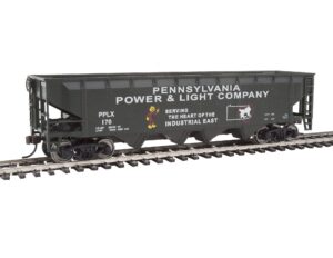 walthers trainline ho scale model offset quad hopper - ready to run - pennsylvania power & light pplx #170