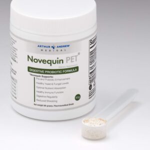 Arthur Andrew Medical, Novequin PET, Digestive Probiotic Formula for Pets, Prebiotics, Probiotics, and Enzymes, Non-GMO, 90 Grams (90 Servings)