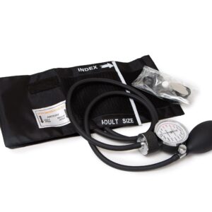 Primacare DS-9181-BK Professional Aneroid Sphygmomanometer and Sprague Rappaport Stethoscope, Manual Blood Pressure Kit with Cuff and Carrying Case, Black