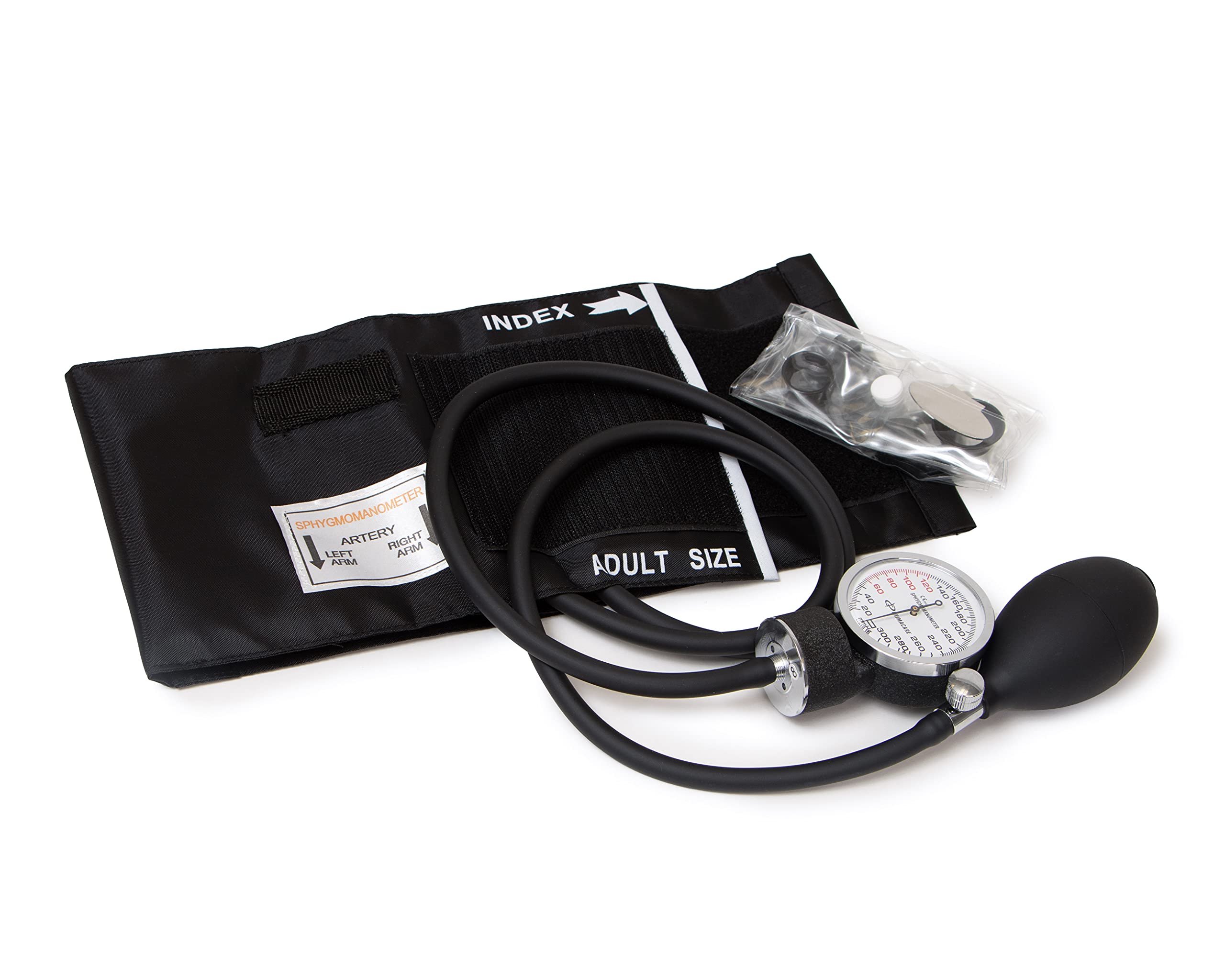 Primacare DS-9181-BK Professional Aneroid Sphygmomanometer and Sprague Rappaport Stethoscope, Manual Blood Pressure Kit with Cuff and Carrying Case, Black