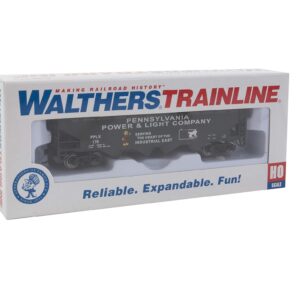 Walthers Trainline HO Scale Model Offset Quad Hopper - Ready to Run - Pennsylvania Power & Light Pplx #170