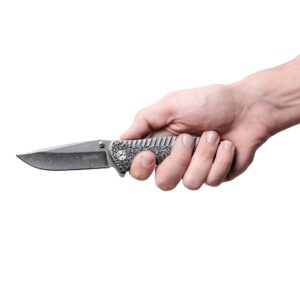 Kershaw Starter Folding Pocket Knife (1301BW); 4Cr14 Steel Blade With Black-Oxide BlackWash Finish, SpeedSafe Assisted, Single-Position Deep Carry Clip; 3.5 oz., 3.5 In. Blade, 7.9 In. Overall Length